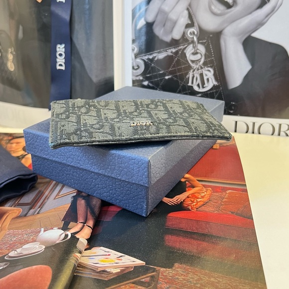 Auth DIOR Wallet • Cardholder Oblique Jacquard Canvas Authentic Christian Dior - Picture 6 of 8
